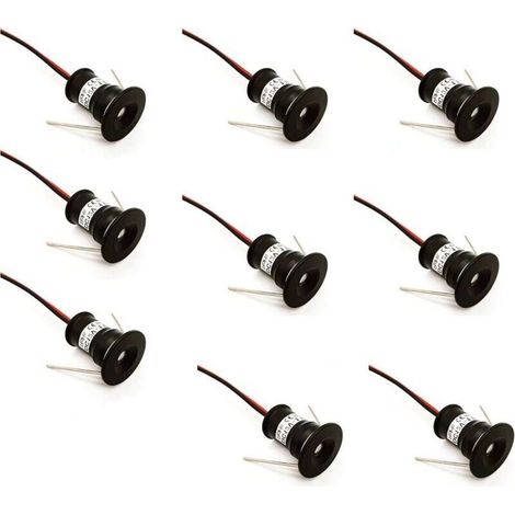 YMYNY Black 9 Pack Mini LED Spotlights 12V 1W Recessed Ceiling Spotlights for Kitchen Stairwell Cabinet Hallway DIY Lighting Warm White Cool White Showcase Wardrobe Small Ceiling IP65,3000,000,120° (1/5)
