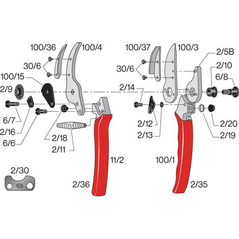 FELCO 100 Cesoie per rose (cesoie per fiori, taglio ø 10 mm, lunghezza 210, cesoie da giardino per mani grandi, cesoie per raccogliere fiori, manico ergonomico)