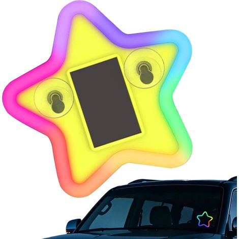Lampe solaire en forme d'étoile à cinq branches pour voiture – Décoration de contrôle par capteur sans fil Accessoires de décoration de voiture pour homme, intérieur, extérieur, tableau de bord (1/5)