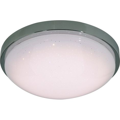 Plafonnier LED et Applique Murale Effet Cristal Dimmable avec Veilleuse Métal Chrome Ø 29 cm - PANGIVO (1/4)