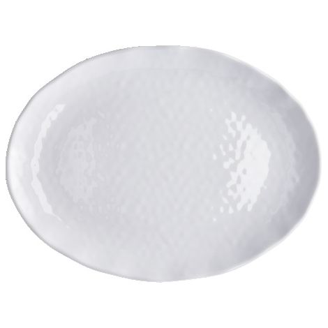 1 Pezzo Vassoio Ovale in Melamina Bianco 40 x 30 x 2,5 cm (1/2)