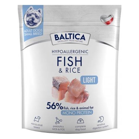 BALTICA NUTRACEUTIC Hypoallergénique Poisson et Riz Léger XS / S 1 kg (1/2)