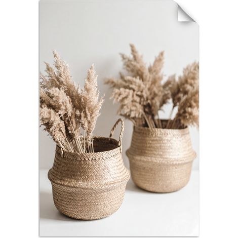 Selbstklebendes Poster – Wandsticker Trockene Pflanzen in einer Vase Boho 20x30 cm (1/3)