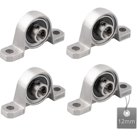 (Taille : 12mm,KP001)4 Pièces Roulements de Bloc d'oreiller, Palier Roulement, Roulements à Billes, Roulements Alliage de Zinc, Paliers a Semelle, Roulements à Billes, avec Base en fonte solide (1/5)