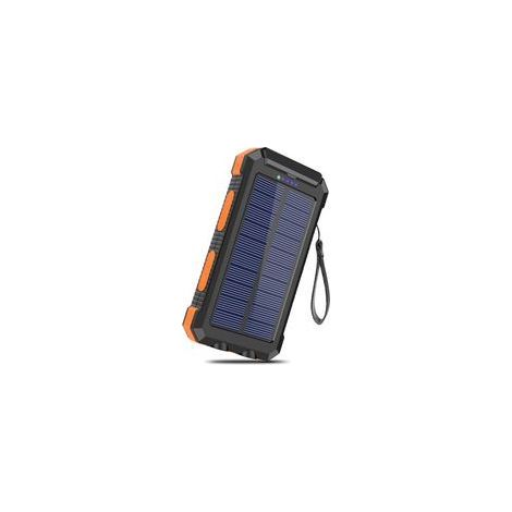 20000mAh Solar-Powerbank mit 2 USB-Schnellladeanschlüssen für Smartphones, Outdoor-Camping, Orange (1/5)