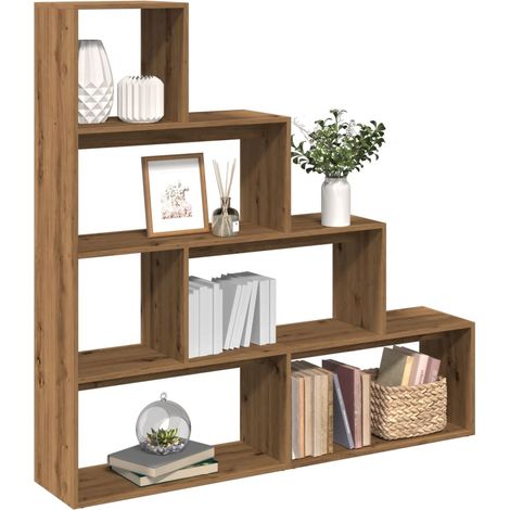 Librería divisora 4 niveles roble artisan 143,5x29x143,5 cm