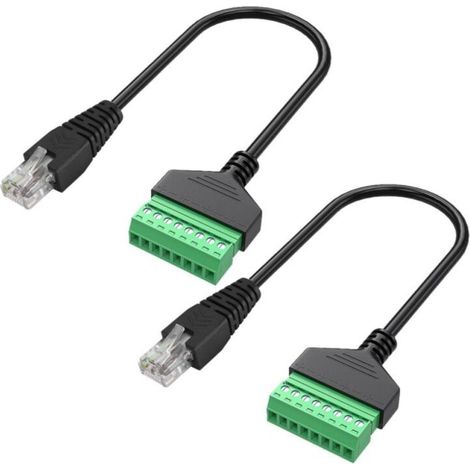 2 Pack RJ45 Mâle Borne à vis RJ45 8P 8C Mâle à 8Pin Femelle Boulon Vis Type bornes Ethernet Net Network Pluggable Type Jack Plug pour AV CCTV UTP DVR Cat5 Cat6 Cat7 (1/5)