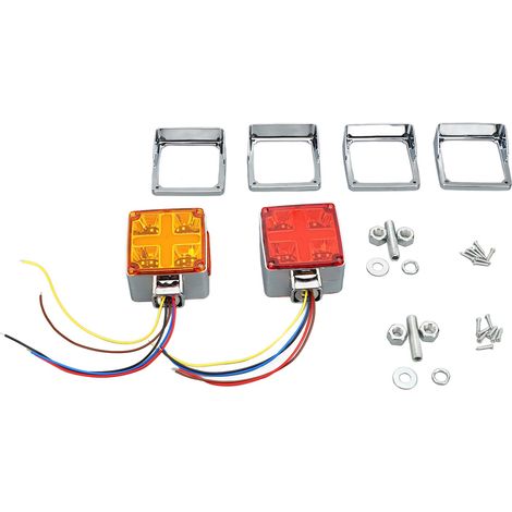 Clignotants carrés à Double Face LED, marqueur de queue d'arrêt, lampe sur pied, support sur goujon pour remorques de camion (1/5)