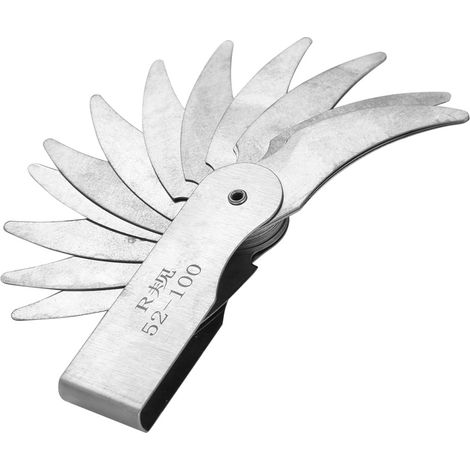 Jauge de rayon de congé en acier inoxydable, outil de mesure concave/convexe externe/interne (R52-100MM) (1/5)