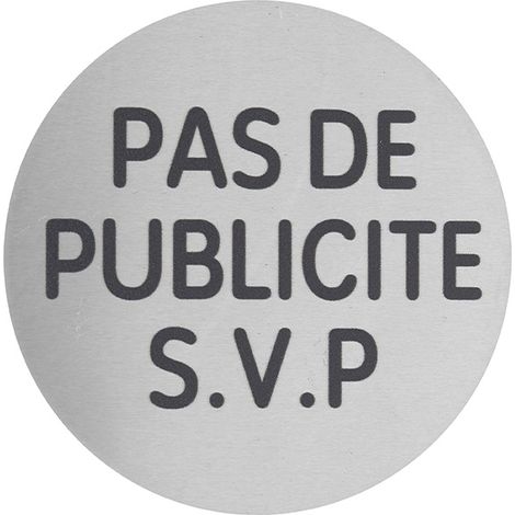 THIRARD - Disque de signalisation Pas de publicité, alunimium adhésif, Ø80mm - THIRARD (1/5)