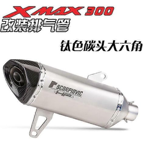 Tubo De Escape De Acero Inoxidable Para Motocicleta, Silenciador De Escape Para Xmax300 250, Xmax 300, X Max250( xmax-silver) (1/5)