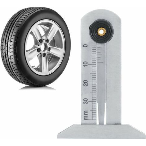Jauge de profondeur de sculpture de pneu, jauge de sécurité en acier inoxydable pour pneus, 0-30 mm, pour voiture et moto (1/4)