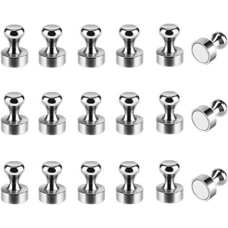 Möbelmagnete, 18 tragbare Whiteboard-Kegel, kleine magnetische Kühlschrank-Pinnnadeln (Silber) (1/5)