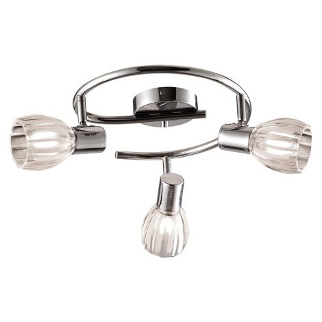 Plafonnier chrome cristal Kaja EMBO K-8001/3G 44cm