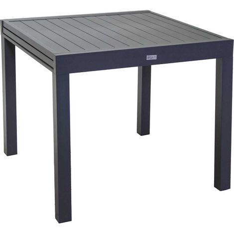 Ausziehtisch Anthrazit 90/180x90 cm h 73 cm aus Aluminium mod. Sullivan