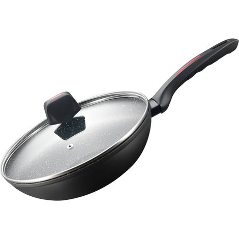 Padella wok antiaderente in marmo da 30 cm compatibile con linduzione (1/3)