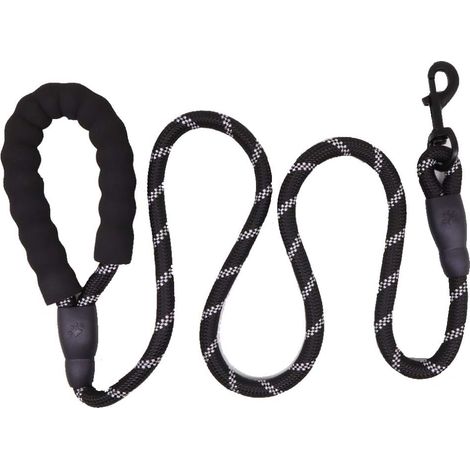 Laisse pour chien, avec poignée robuste et fil hautement réfléchissant, adaptée aux chiens de petite, moyenne et grande taille. (1/3)