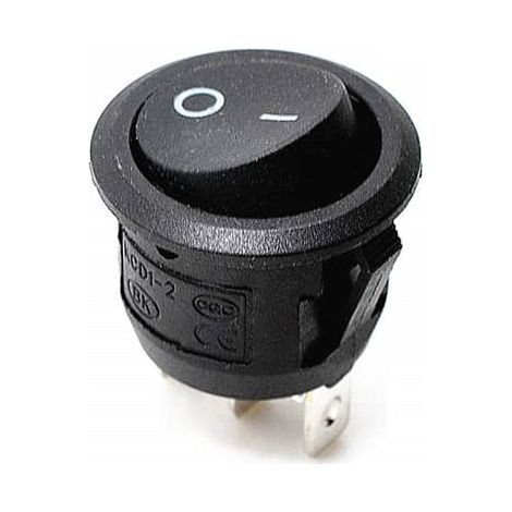 Interruptor redondo basculante de 3 vias ON/OFF  Negro 6 A (1/3)