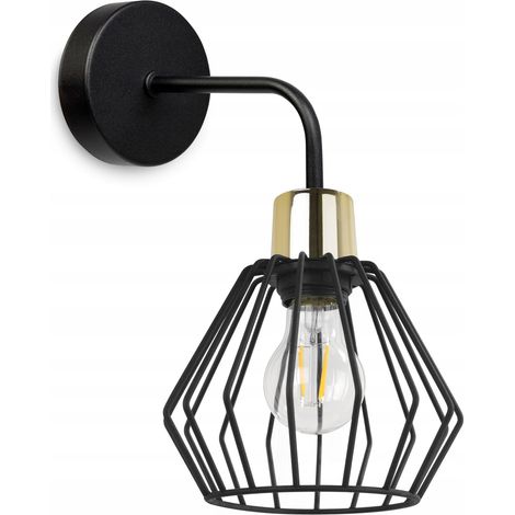 APLIQUE DE PARED, LÁMPARA CUADRADA, LÁMPARA DE METAL, ALAMBRE, LED