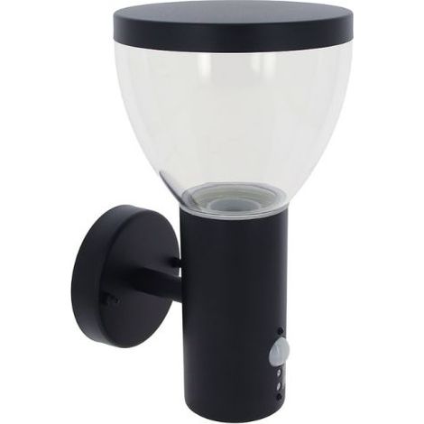 Xanlite - Applique murale filaire en métal noire moderne, IP44, détecteur de mouvement, culot E27 - APFE40WNMODD (1/3)