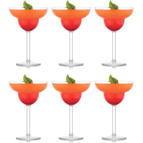 OKTETT 4 Verres à Margarita en plastique durable 0.25 l (1/4)