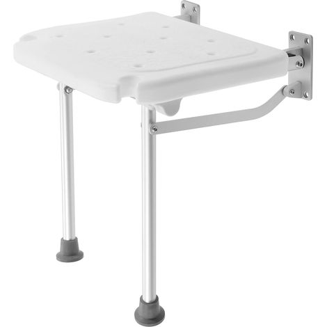 Wall Mounted Seat White Folding Shower Seat Chair Space Saving Shower Seat Holds Wall Mounted Folding Shower Chair 100kg for Elderly, Disabled and Pregnant Women