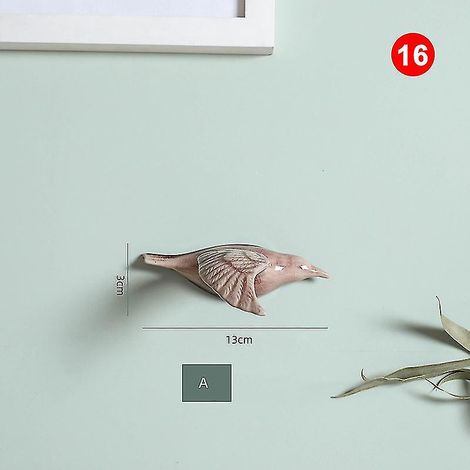 3D-Wanddekorationen aus Keramik in Vogelform – 16 Stück