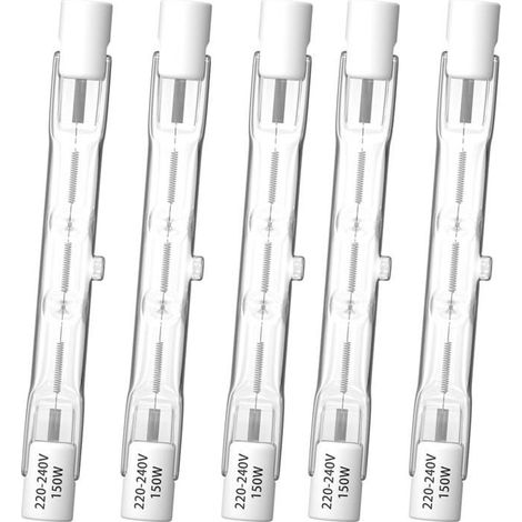 Ampoule halogène dimmable R7S 78 mm 150 W, blanc chaud 2800 K, haute intensité pour spots et éclairage (1/5)