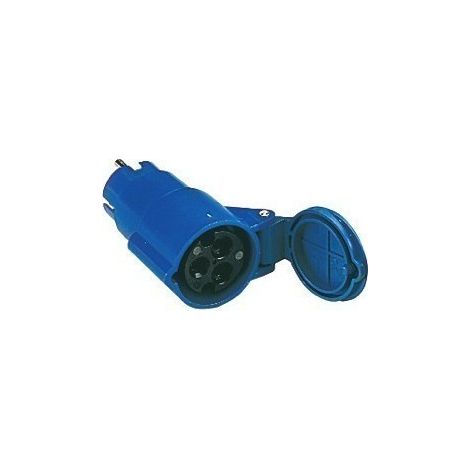 Adaptateur pour fiche française à fiche femelle pour camping-car et caravane (1/2)