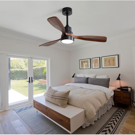 Ventilateur de plafond Ø48" 18W, moteur DC réversible, télécommande, minuterie, LED, silencieux (1/5)