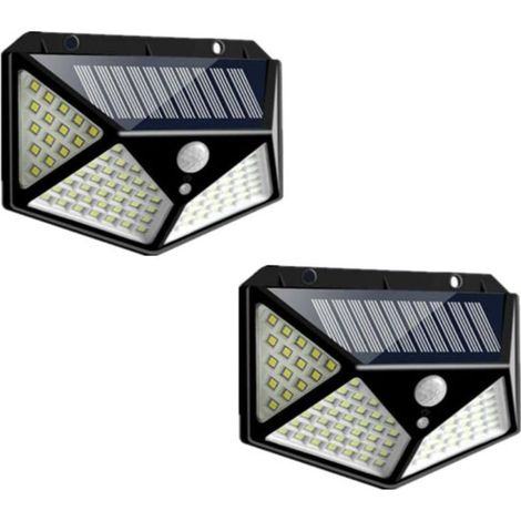 Lampe solaire extérieure étanche IP65 à 100 LED - Lot de 2-AquaForge