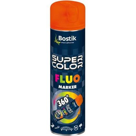 Bostik spray super color 500ml rotulador fluo 360 naranja (1/2)