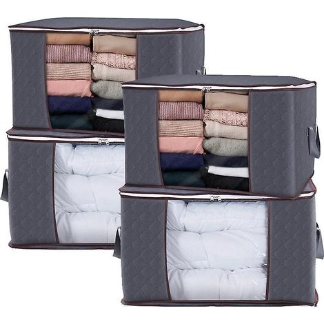 sac De Rangement, 4pcs Sacs Vtements Pliables, 84l Sacs De Rangement Anti-moisissures Et Tanches L'humidit Pour La Literie, Les Dredons, Les Cou (1/5)