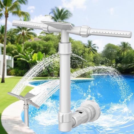 3-in-1-Schwimmbadbrunnen, um 360° verstellbarer Poolwasserfall, elegantes Design für den Garten, passend für 1,5-Zoll-Düsen, schafft Urlaubsatmosphäre (Pumpe erforderlich, mindestens 0,2 PS) (1/5)