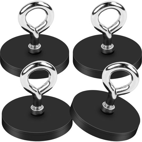 Aimants en néodyme caoutchoutés avec anneau de suspension M6, de 43 mm, à visser, aimants en terre rare avec trou (1/5)