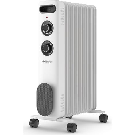 Radiateur à Huile 2000 W, 3 Niveaux de Puissance, Thermostat Réglable, Protection Anti-Basculement et Roulettes Pivotantes, pour Pièces jusqu'à 60 m³ (1/3)