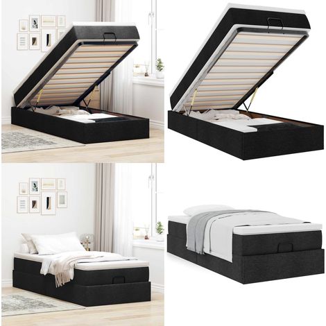 vidaXL Ottoman-Bett mit Matratze Schwarz 90x190 cm Stoff (1/5)