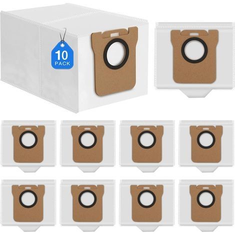 Lot de 10 sacs à poussière pour robots aspirateurs L10s Ultra/Xiaomi X10+/ L10 Ultra, ensemble d'accessoires de remplacement, capacité de 2,5 L (1/4)