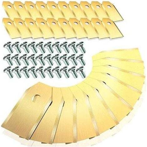30 lames de rechange en titane pour tondeuses robotiques Husqvarna/Gardena/Yard Force. Robuste (3.1g/0.75mm) avec vis, durable et efficace. (1/5)