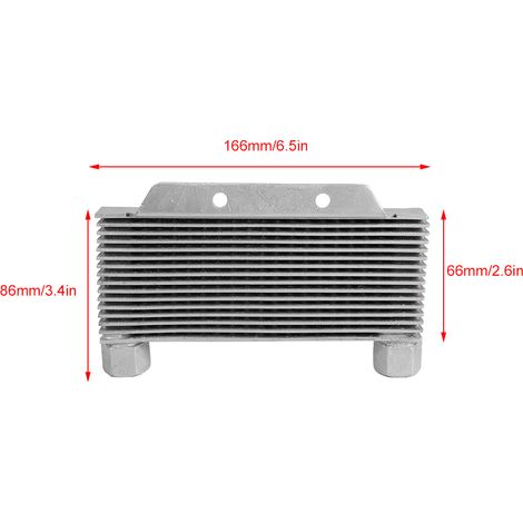 Radiateur d'huile moteur en alliage d'aluminium argenté 15 rangées pour moto, pièces universelles (1/5)