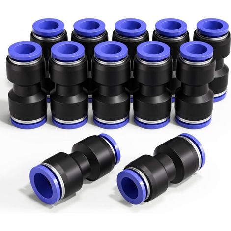 12 Pcs 6mm to 8mm Diameter Pneumatic Reducer Push Adapter Quick Reducer Fitting (PG6-8) (1/4)