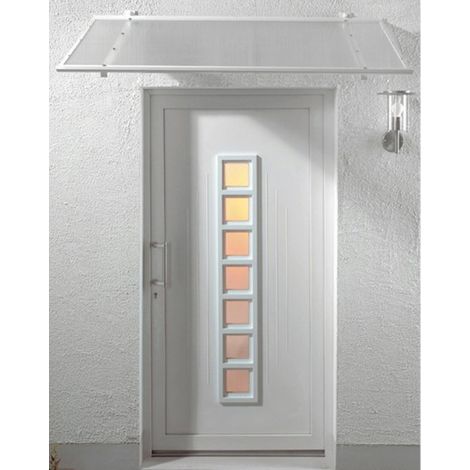 Markise für die Eingangstür Justine (kostenlose Lieferung) - Rahmenfarbe - Weiß, Gesamtlänge - 155 cm, Gesamttiefe - 90 cm