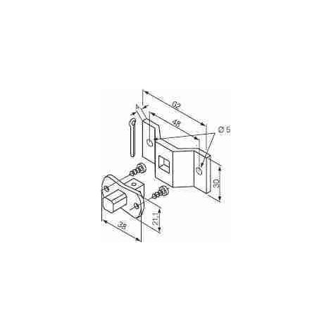 Nice 523.10012 - Staffa Perno quadro 10 mm + staffa