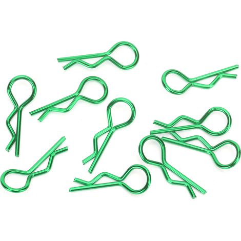 Lot de 10 pinces métalliques en forme de R pour coque de voiture RC, clips de fixation compatibles 1/5 1/6 1/8 1/10 (Vertical) (1/5)