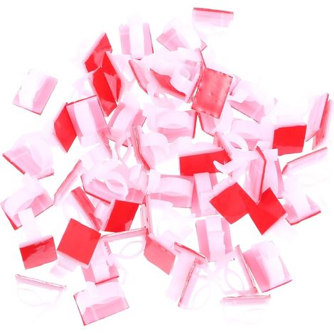 Câble Organisateur Réglable en Plastique Blanc 100 Clips Auto-adhésifs pour Gestion de Câbles Support de Fil pour Maison et Voiture (1/5)