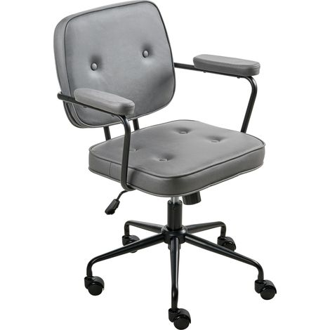 Desk Chair PAWNEE Velvet Grey