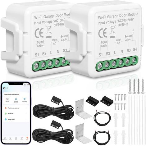 2 Ouvre-portail, WiFi, Application Tuya, Commande vocale, Alexa, Garage (1/5)