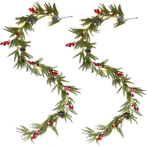 Weihnachtskränze eignen sich perfekt zur Dekoration Ihres Zuhauses zu Weihnachten, Thanksgiving, Neujahr und anderen Feiertagen (180 cm) (1/5)