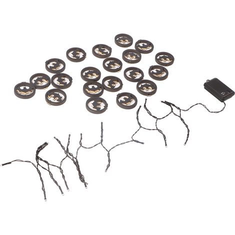Halloween-Lichterkette, IP65 wasserdicht, 3D-Holz-Halloween-Dekoration, LED-Lichterkette mit 20 Fledermauslichtern für Partys (1/5)