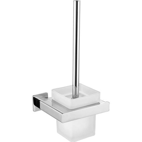 OMNIRES Nelson - Escobilla WC de pared con soporte, cristal lechoso/cromo NL80620CR (1/3)